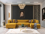 Ariana Mustard Velvet Double Chaise Sectional - DMV FurnitureSectional