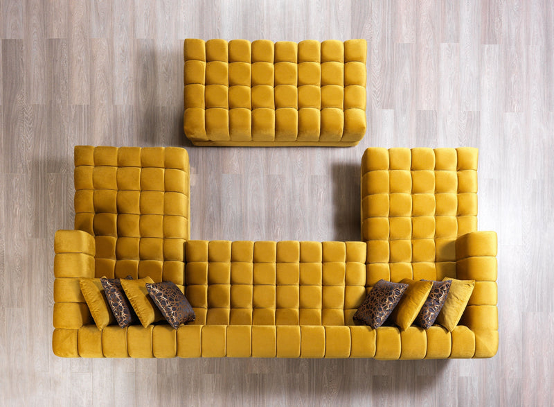 Ariana Mustard Velvet Double Chaise Sectional - DMV FurnitureSectional