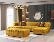 Ariana Mustard Velvet Double Chaise Sectional - DMV FurnitureSectional
