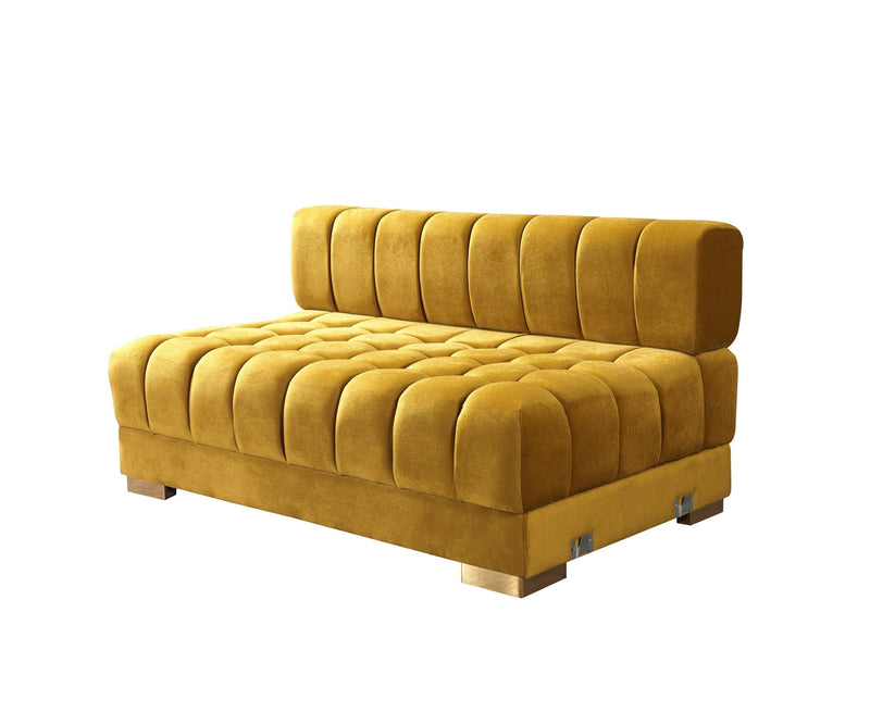 Ariana Mustard Velvet Double Chaise Sectional - DMV FurnitureSectional