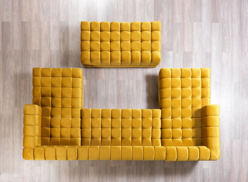Ariana Mustard Velvet Double Chaise Sectional - DMV FurnitureSectional