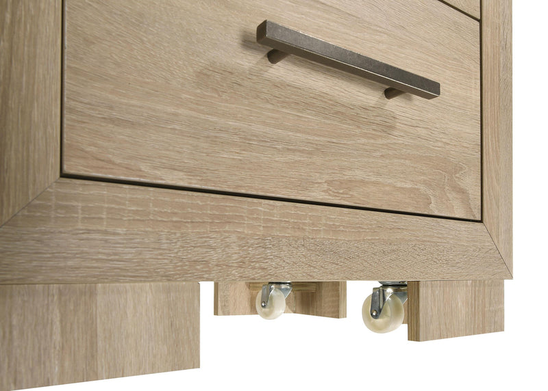 Arielle 2-drawer Bedroom Nightstand with Casters Light Oak - 223112
