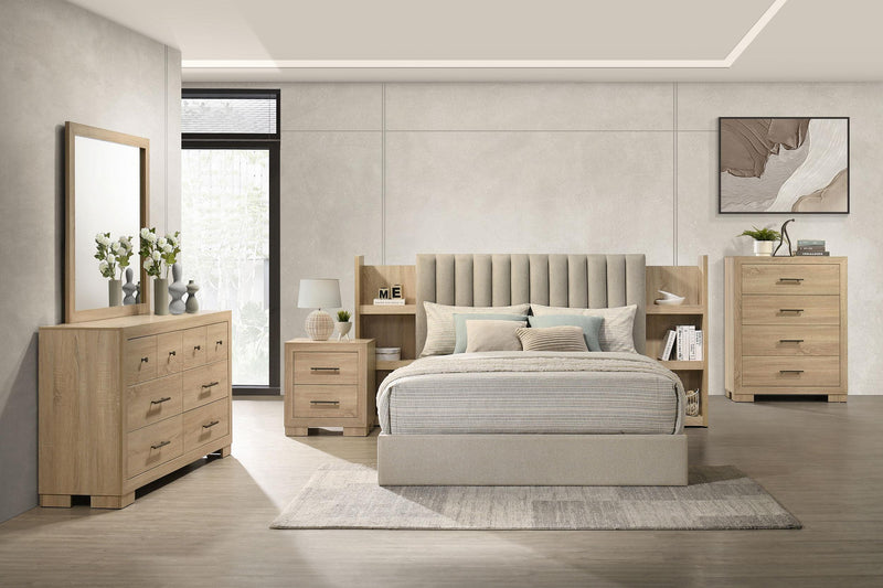 Arielle 5-piece Eastern King Bedroom Set Light Oak - 223111KE-S5