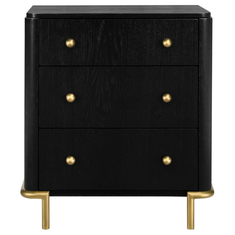Arini 3-drawer Nightstand Black - 224332