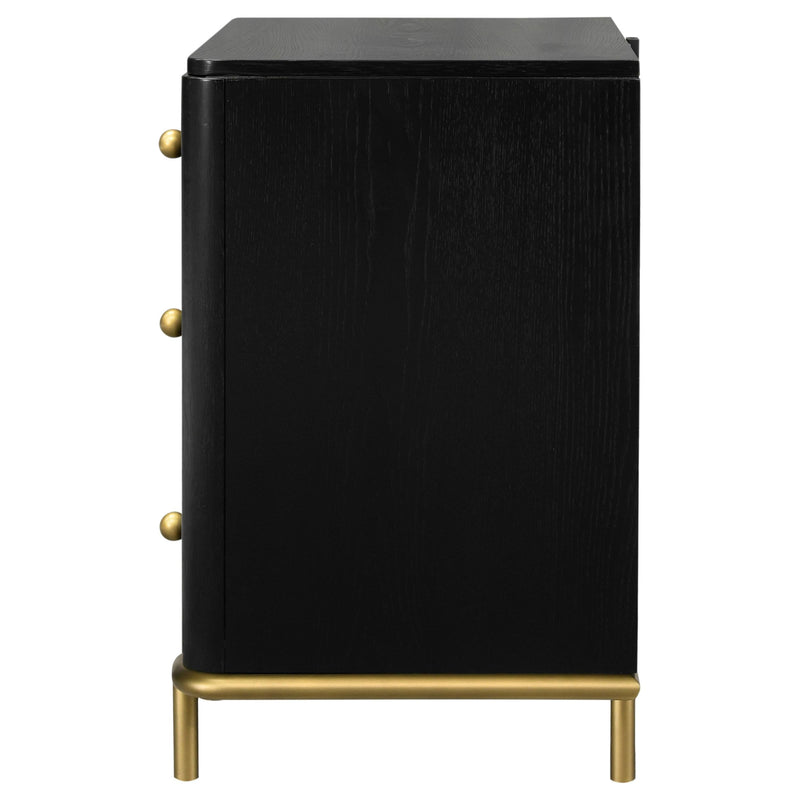 Arini 3-drawer Nightstand Black - 224332