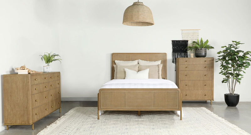 Arini 3-piece Queen Bedroom Set Sand Wash and Natural Cane - 224300Q-S335