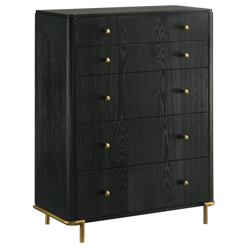 Arini 5-piece California King Bedroom Set Cream and Black - 224331KWCRM-S5