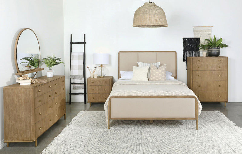 Arini 5-piece California King Bedroom Set Cream and Sand Wash - 224301KWCRM-S5