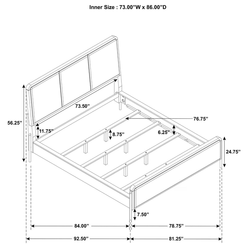 Arini 5-piece California King Bedroom Set Cream and Sand Wash - 224301KWCRM-S5