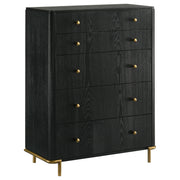 Arini 5-piece Eastern King Bedroom Set Cream and Black - 224331KECRM-S5