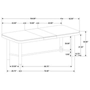 Arini 5-piece Extension Leaf Dining Table Set Sand Wash - 108931-S5W