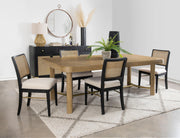 Arini 5-piece Extension Leaf Dining Table Set Sand Wash and Black - 108931-S5B