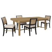Arini 5-piece Extension Leaf Dining Table Set Sand Wash and Black - 108931-S5B