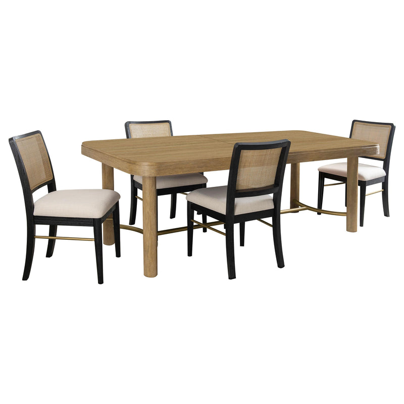 Arini 5-piece Extension Leaf Dining Table Set Sand Wash and Black - 108931-S5B