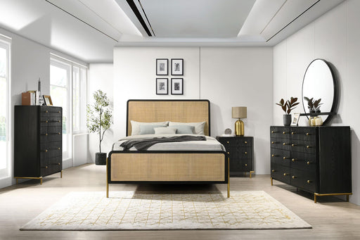Arini 5-piece Queen Bedroom Set Black and Natural - 224330Q-S5