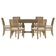Arini 7-piece Round Dining Room Table Set Sand Wash - 108930-S7W