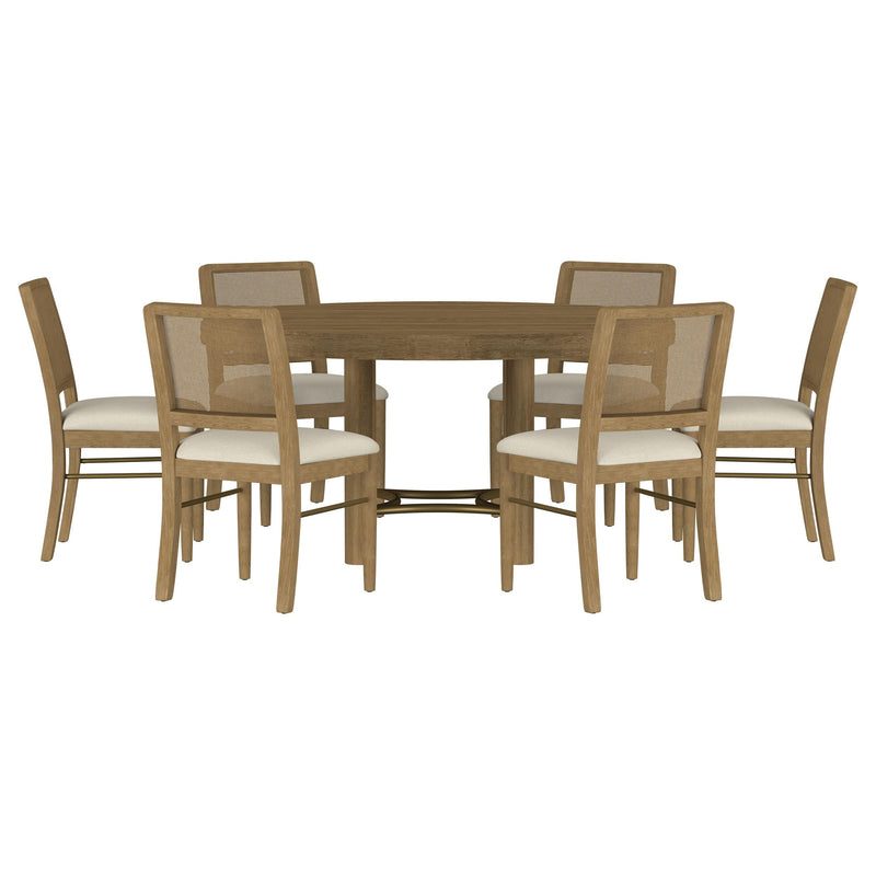 Arini 7-piece Round Dining Room Table Set Sand Wash - 108930-S7W