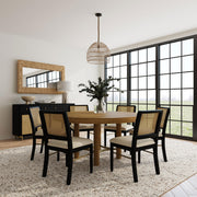 Arini 7-piece Round Dining Table Set Sand Wash and Black - 108930-S7B