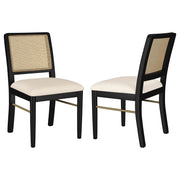 Arini Rattan Cane Dining Side Chair Black (Set of 2) - 108932BLK