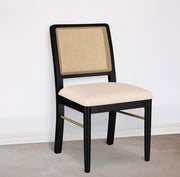 Arini Rattan Cane Dining Side Chair Black (Set of 2) - 108932BLK