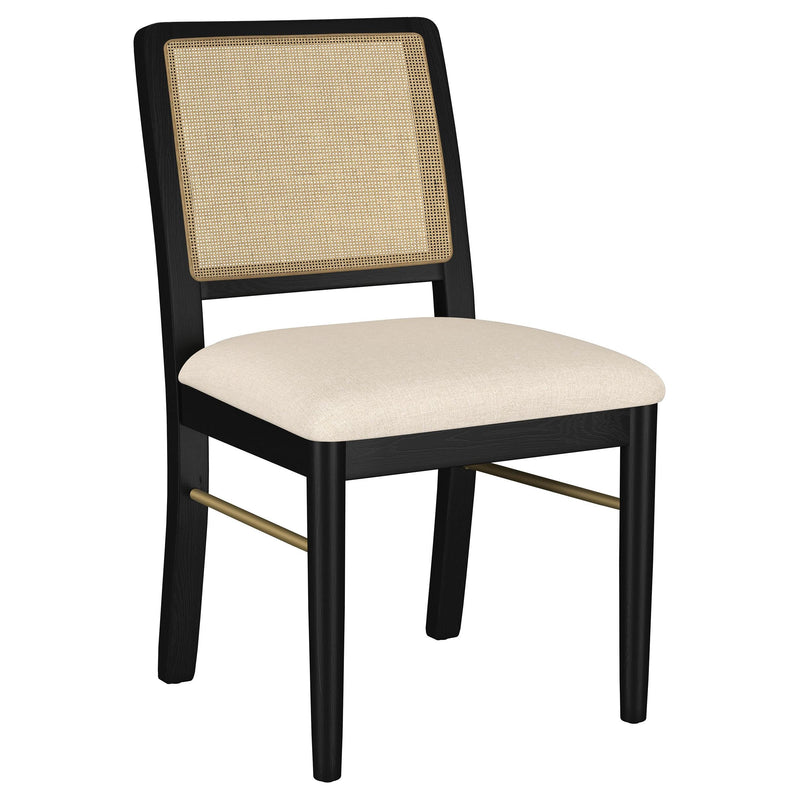 Arini Rattan Cane Dining Side Chair Black (Set of 2) - 108932BLK