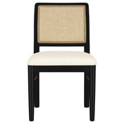Arini Rattan Cane Dining Side Chair Black (Set of 2) - 108932BLK