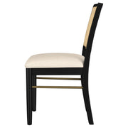Arini Rattan Cane Dining Side Chair Black (Set of 2) - 108932BLK