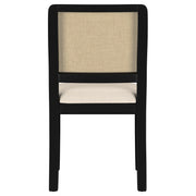 Arini Rattan Cane Dining Side Chair Black (Set of 2) - 108932BLK