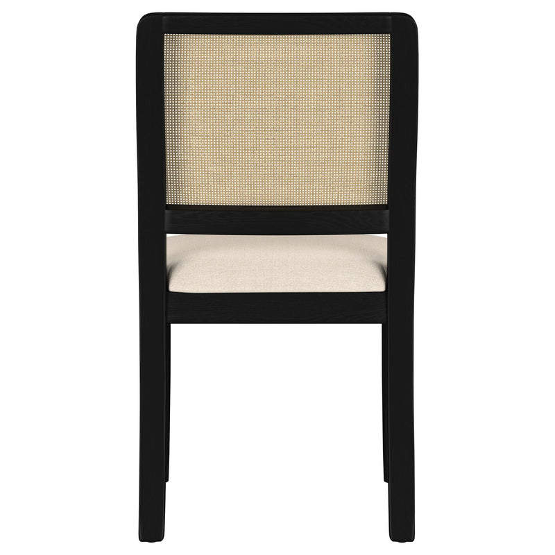 Arini Rattan Cane Dining Side Chair Black (Set of 2) - 108932BLK