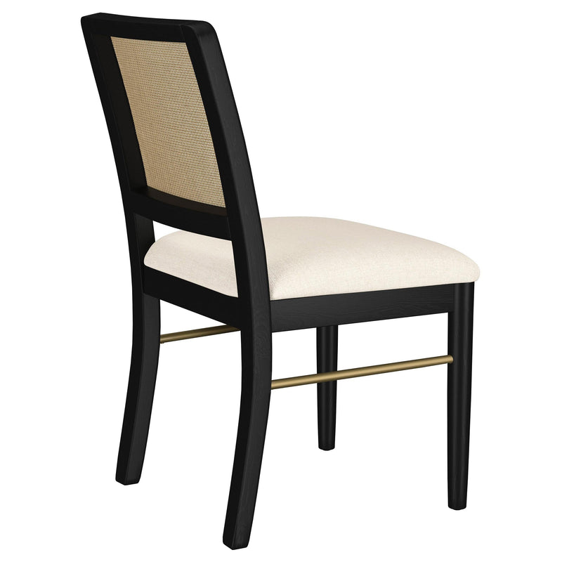 Arini Rattan Cane Dining Side Chair Black (Set of 2) - 108932BLK