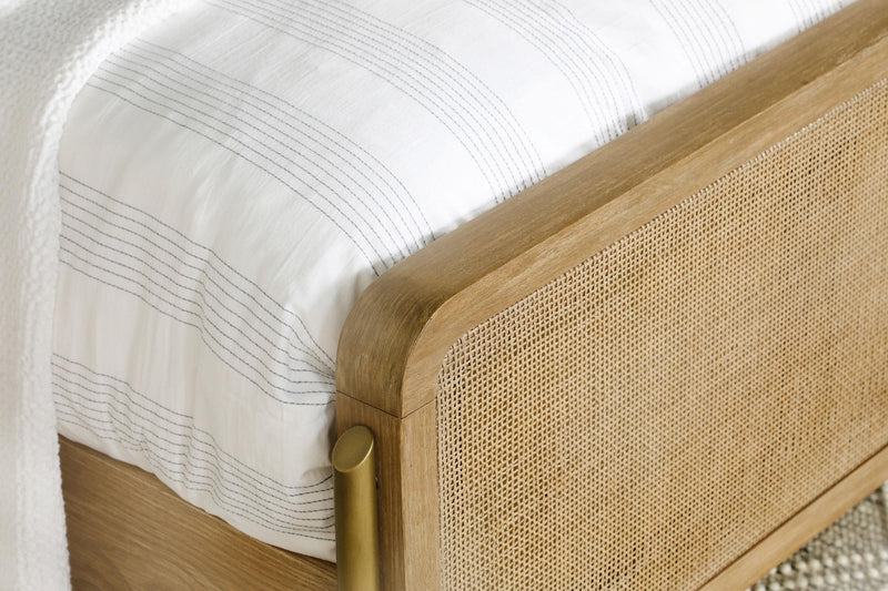 Arini Rattan Eastern King Panel Bed Sand Wash and Natural - 224300KE