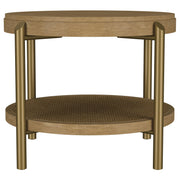 Arini Round End Side Table With Storage Shelf Sand Wash - 706187