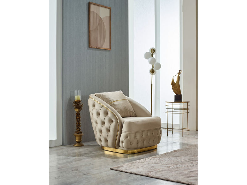 Arizona 3-pieces (Sofa & Loveseat & Chair) Livingroom Set Beige in Beige - 101-ARI-ANK529-321