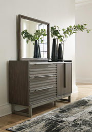 Arkenton Grayish Brown Dresser and Mirror - B786B1