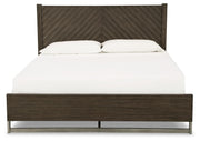 Arkenton Grayish Brown King Panel Bed - B786B4