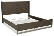 Arkenton Grayish Brown King Panel Bed, Dresser and Mirror - B786B8