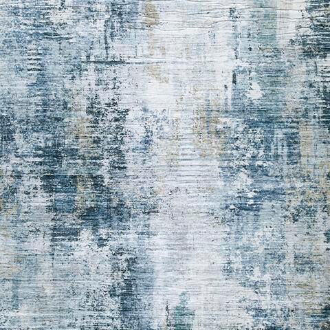 Arlenmont Blue/White/Brown 7'6" X 9'6" Memory Foam Area Rug - R407481