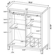 Arlington Sliding Door Home Bar Wine Cabinet Rustic Oak - 182852