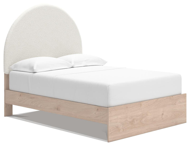 Arloster Tan/White Full Upholstered Panel Bed - PCB1566B3