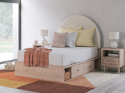 Arloster Tan/White Full Upholstered Panel Bed with Storage - PCB1566B5