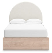 Arloster Tan/White Full Upholstered Panel Bed with Storage - PCB1566B5