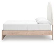 Arloster Tan/White Full Upholstered Panel Bed with Storage - PCB1566B5