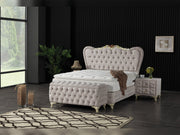 Armada Storage Bed With Headboard Cream - Queen in Cream - 110-ARM-L01-150-SB