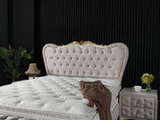 Armada Storage Bed With Headboard Cream - Queen in Cream - 110-ARM-L01-150-SB