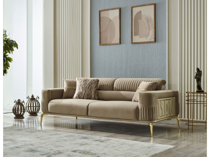 Armoni 3-pieces (Sofa & Loveseat & Chair) Livingroom Set Beige in Beige - 101-ARM-LV260-321
