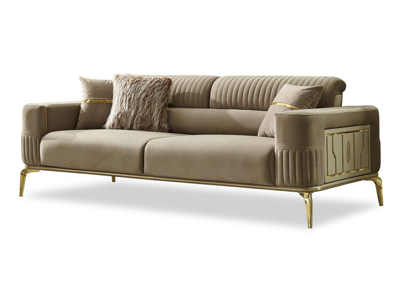 Armoni 3-pieces (Sofa & Loveseat & Chair) Livingroom Set Beige in Beige - 101-ARM-LV260-321