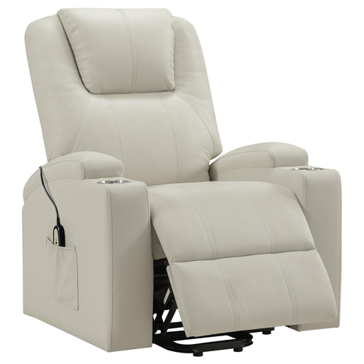 Armstrong Faux Leather Power Lift Massage Recliner Ivory - 609477P