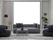 Arthur 3-pieces (Sofa & Loveseat & Chair) Livingroom in Black - 200-SIM-ART-ERATO16-321