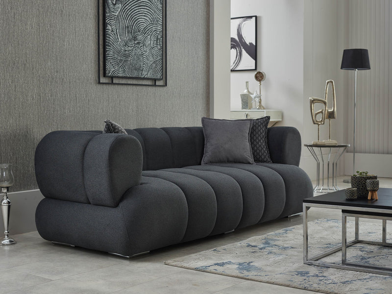 Arthur 3-pieces (Sofa & Loveseat & Chair) Livingroom in Black - 200-SIM-ART-ERATO16-321