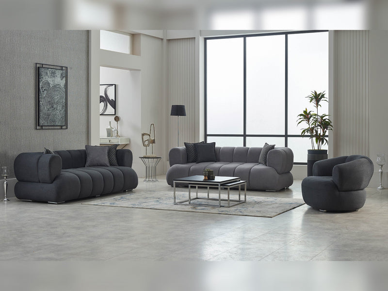 Arthur 3-pieces (Sofa & Loveseat & Chair) Livingroom in Black - 200-SIM-ART-ERATO16-321